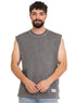 Black Washed Sleeveless T-Shirt